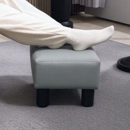 HOMCOM Grey Faux Leather Footstool - Size: 24.0 x 30.0 x 40.0cm - Wilko - thumbnail 5