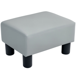 HOMCOM Grey Faux Leather Footstool - Size: 24.0 x 30.0 x 40.0cm - Wilko - thumbnail 3