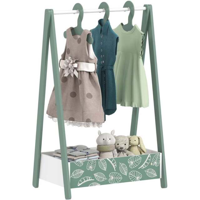 AIYAPLAY Green Baby Clothing Rack with Hangers - Size: 98.5 x 41 x 63cm - Wilko - image 1