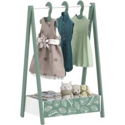 AIYAPLAY Green Baby Clothing Rack with Hangers - Size: 98.5 x 41 x 63cm - Wilko