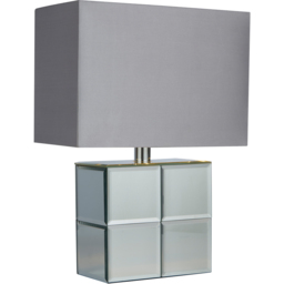 Lighting Collection Ambrose Grey Shade Table Lamp - Size: 35.5 x 14 x 25cm - Silver - Wilko - thumbnail 4