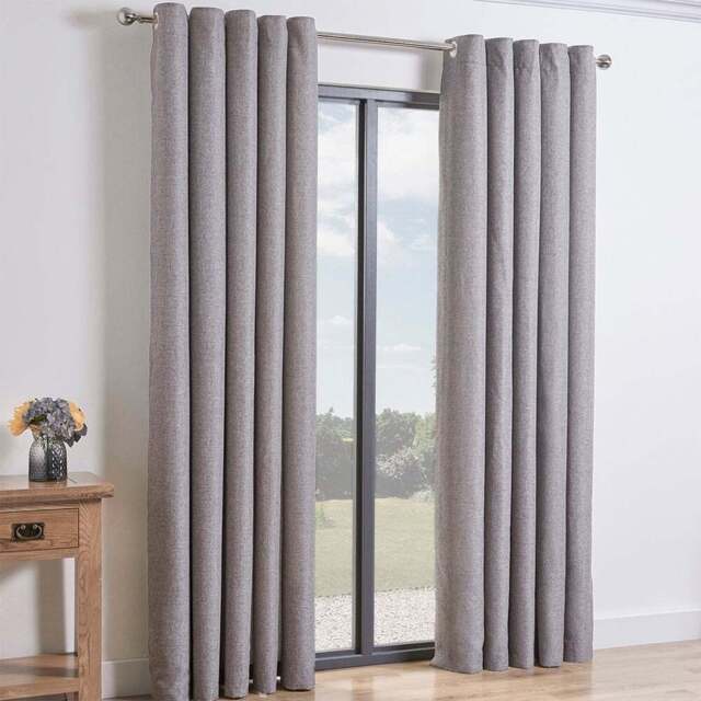 My Home Taylor Silver Blackout Eyelet Curtain 168 x 137cm - Size: W 168 x D 137cm - Wilko - image 1