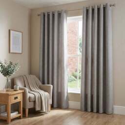 My Home Taylor Silver Blackout Eyelet Curtain 168 x 137cm - Size: W 168 x D 137cm - Wilko - thumbnail 6