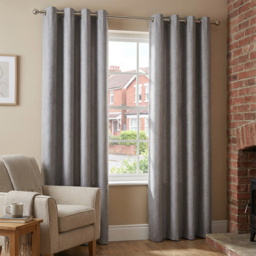 My Home Taylor Silver Blackout Eyelet Curtain 168 x 137cm - Size: W 168 x D 137cm - Wilko - thumbnail 5