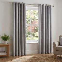 My Home Taylor Silver Blackout Eyelet Curtain 168 x 137cm - Size: W 168 x D 137cm - Wilko - thumbnail 3