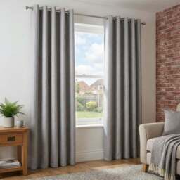 My Home Taylor Silver Blackout Eyelet Curtain 168 x 137cm - Size: W 168 x D 137cm - Wilko - thumbnail 7