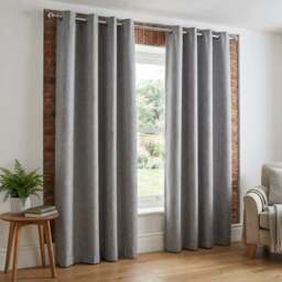 My Home Taylor Silver Blackout Eyelet Curtain 168 x 137cm - Size: W 168 x D 137cm - Wilko - thumbnail 4