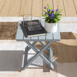 Outsunny Grey Wooden Foldable Garden Side Table - Size: 40 x 43 x 40cm - Light Grey - Wilko - thumbnail 5