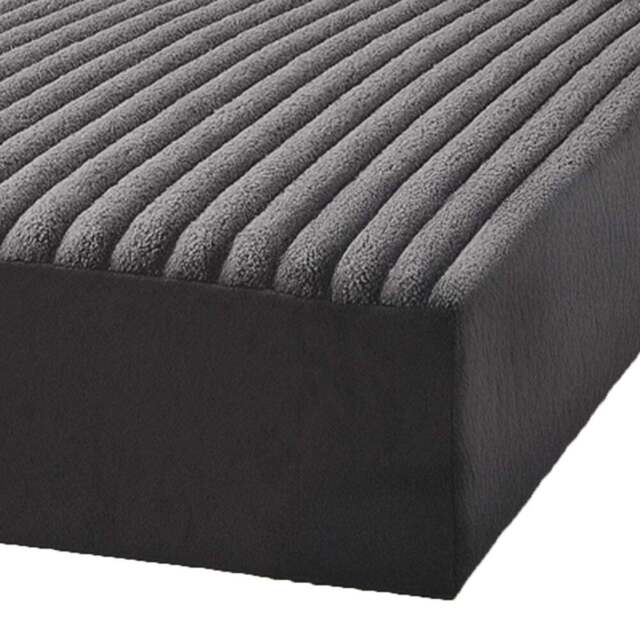 Velosso Single Charcoal Jumbo Cord Fitted Bed Sheet - Wilko - image 1