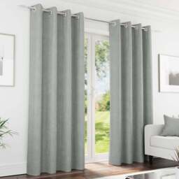 Enhanced Living Knightsbridge Grey Chenille Thermal Blackout Eyelet Curtains 229 x 274cm - Size: W 229 x D 274cm - Wilko - thumbnail 1