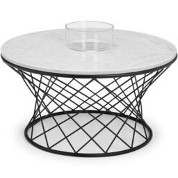 Julian Bowen Trevi Real Marble Round Wire Coffee Table - White - Wilko - thumbnail 4