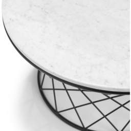 Julian Bowen Trevi Real Marble Round Wire Coffee Table - White - Wilko - thumbnail 5