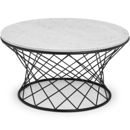 Julian Bowen Trevi Real Marble Round Wire Coffee Table - White - Wilko - thumbnail 3