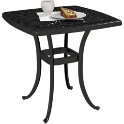 Outsunny Aluminium Garden Side Table with Umbrella Hole Black - Size: 52.5 x 54 x 54cm - Wilko - thumbnail 3