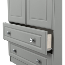Crowndale Norfolk 2 Door 2 Drawer Dusk Grey and Bardolino Oak Wardrobe Ready Assembled - Dusk Grey & Bardolino Oak - Wilko - thumbnail 7