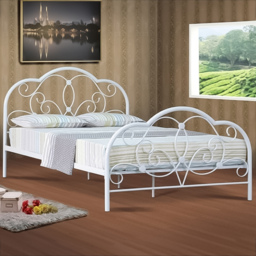 Brooklyn Small Double French White Metal Bed Frame - Wilko