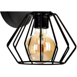 Milagro Ulf Black Wooden Wall Lamp 230V - Size: 23 x 20 x 23cm - Wilko - thumbnail 3