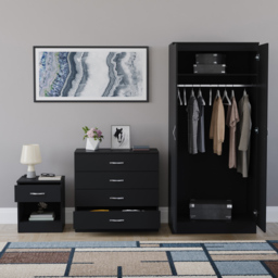 Vida Designs Riano Black 3 Piece Bedroom Furniture Set - Wilko - thumbnail 4
