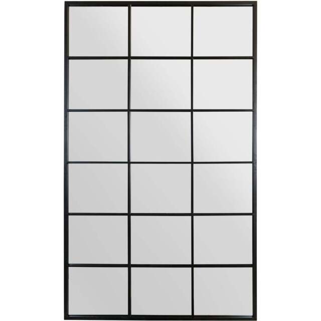 The Fenestra Black Window Leaner Wall Mirror 200 x 120cm - MirrorOutlet - Wilko - image 1