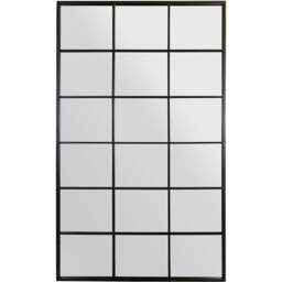 The Fenestra Black Window Leaner Wall Mirror 200 x 120cm - MirrorOutlet - Wilko - thumbnail 1