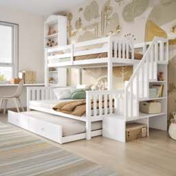 Flair Tag Triple White Staircase Bunk Bed with Trundle - Size: Single - Wilko - thumbnail 7