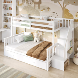 Flair Tag Triple White Staircase Bunk Bed with Trundle - Size: Single - Wilko - thumbnail 6