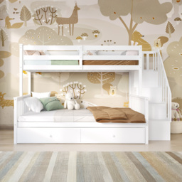 Flair Tag Triple White Staircase Bunk Bed with Trundle - Size: Single - Wilko - thumbnail 4