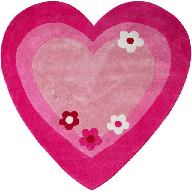 Premier Housewares Kids Love Heart Rug - Pink - Wilko - image 1