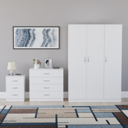 Vida Designs Riano White 3 Piece Bedroom Furniture Set - Wilko - thumbnail 3