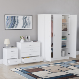 Vida Designs Riano White 3 Piece Bedroom Furniture Set - Wilko - thumbnail 6