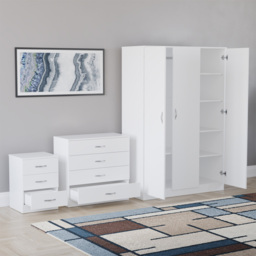 Vida Designs Riano White 3 Piece Bedroom Furniture Set - Wilko - thumbnail 5