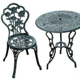 Outsunny Cast Aluminium Table Chair Set - Size: 2 Seater - Green - Wilko - thumbnail 6