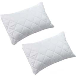 Gr8 Home White Anti Allergy Quilted Zipped Pillowcase 2 Pack - Wilko - thumbnail 1