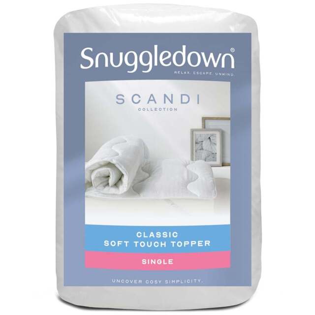 Snuggledown Single Scandinavian Hollowfibre Mattress Topper - White - Wilko - image 1
