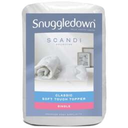 Snuggledown Single Scandinavian Hollowfibre Mattress Topper - White - Wilko