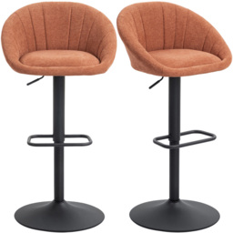 Portland Orange Height Adjustable Swivel Bar Stool Set of 2 - Wilko - thumbnail 3
