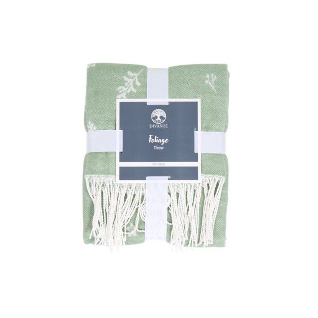 Foliage Woven Throw Green - Divante - Wilko - image 1