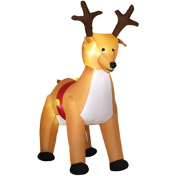 Everglow Yellow Inflatable Christmas Reindeer 6ft - Wilko - thumbnail 3