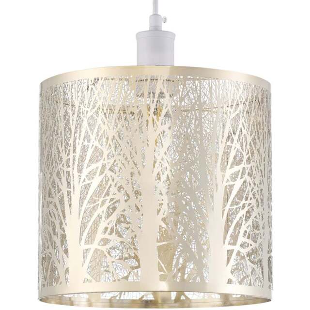Happy Homewares Brushed Gold Metal Forest Pendant Shade - Size: 25 x 23 x 23cm - Wilko - image 1