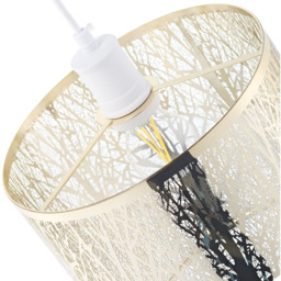Happy Homewares Brushed Gold Metal Forest Pendant Shade - Size: 25 x 23 x 23cm - Wilko - thumbnail 5