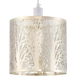 Happy Homewares Brushed Gold Metal Forest Pendant Shade - Size: 25 x 23 x 23cm - Wilko - thumbnail 1