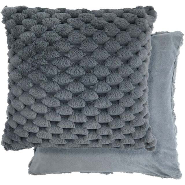 Serene Leah Collection Deluxe Charcoal Cushion Cover 43 x 43cm - Grey - Wilko - image 1