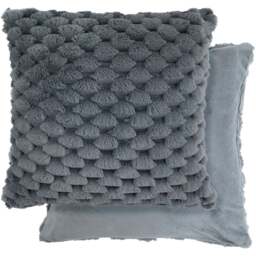 Serene Leah Collection Deluxe Charcoal Cushion Cover 43 x 43cm - Grey - Wilko - thumbnail 1