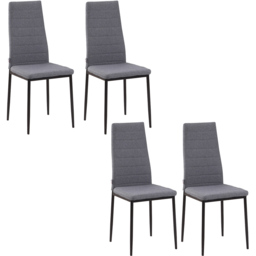 Portland Set of 4 Grey Faux Linen Touch Fabric Dining Chair - Size: Set of 2 - Wilko - thumbnail 3