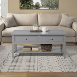 Dorel Franklin 2 Drawer Single Shelf Grey Coffee Table - Size: 46 x 103 x 52cm - Wilko - thumbnail 6