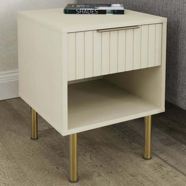 GFW Nervata Cream Lamp Table - Size: 49.8 x 39 x 39cm - Wilko - image 1