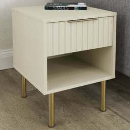 GFW Nervata Cream Lamp Table - Size: 49.8 x 39 x 39cm - Wilko