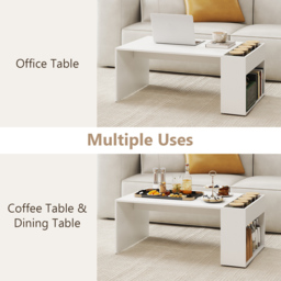 Costway Single Shelf White Coffee Table with Storage - Size: 85 x 50 x 34cm - Wilko - thumbnail 7