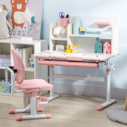 Playful Haven 2 Piece Kids Desk and Chair Set Pink - Size: 80 x 52 x 109cm - Wilko - thumbnail 4
