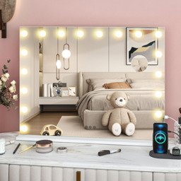 HOMCOM White LED Hollywood Vanity Mirror with 10X Magnification and USB Port 80 x 62cm - Size: 10 x 73 x 88cm - Wilko - thumbnail 3